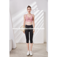 Load image into Gallery viewer, Exercise Pants High Rise Crop With Asymmetrical Side Panels.