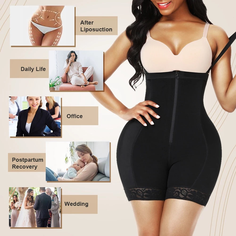 Shaping garments can control the tummy and lift the buttocks, and are
