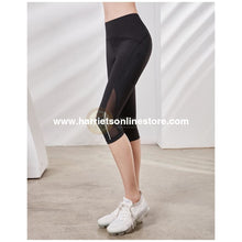 Load image into Gallery viewer, Exercise Pants High Rise Crop With Asymmetrical Side Panels.